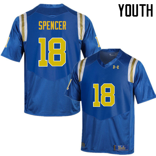Youth #18 Octavius Spencer UCLA Bruins Under Armour College Football Jerseys Sale-Blue